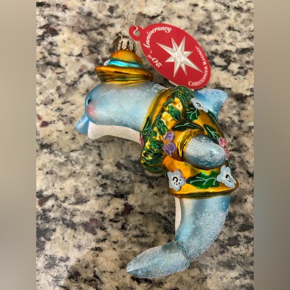 Rare retired Christopher Radko 20th anniversary dolphin ornament - Picture 2 of 6